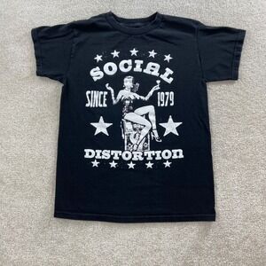 Social Distortion T Shirt Mens Small Black Pinup Girl Since 1979 Punk Rock Tee
